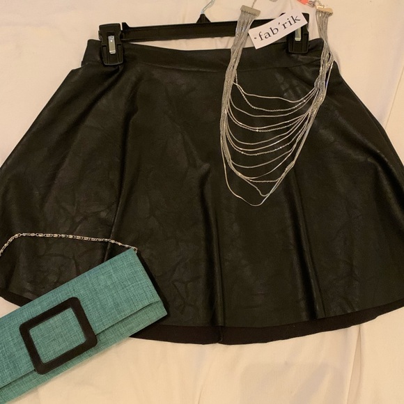 fab'rik Dresses & Skirts - 💗 BOGO 💗BRAND NEW with TAG‼️ Black leather MINI 🤗